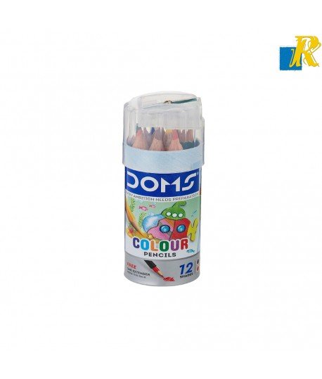 DOMS Colour Pencil 12 Shades Tin Pack – Half Size