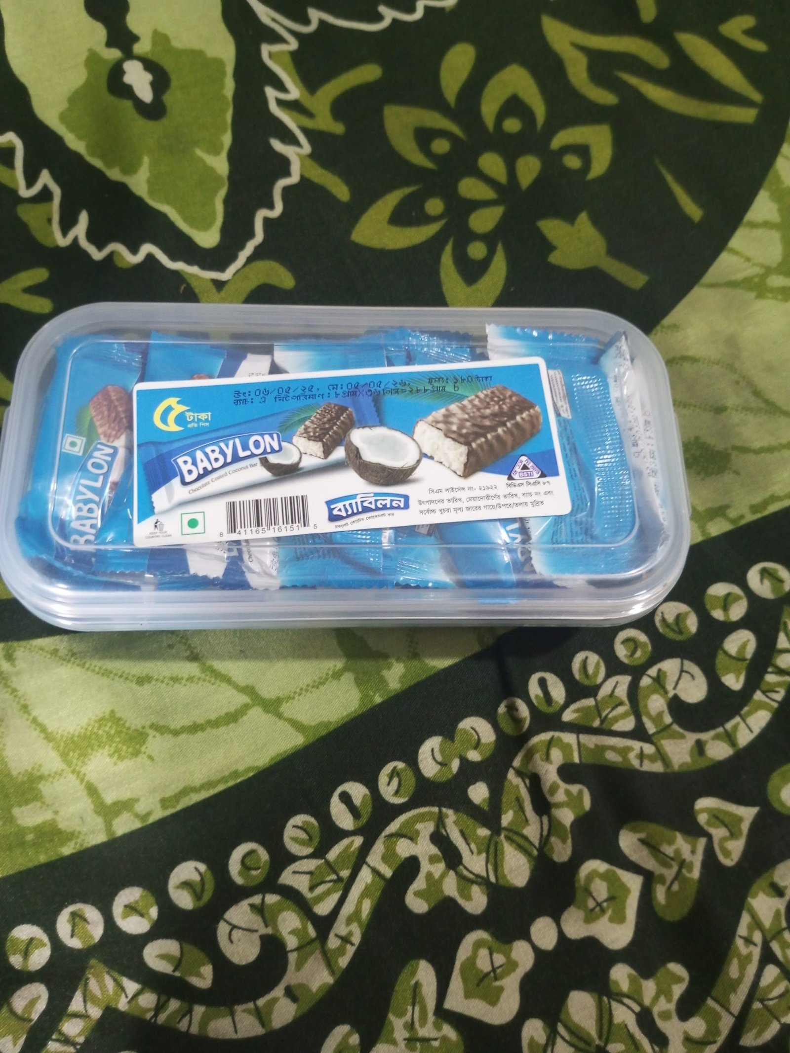Babylon Chocolate Coated Coconut Bar box-350 g