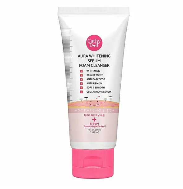 Aura Whitening Serum Foam Cleanser 100ml Cathy Doll Face Wash (Made In Korea)