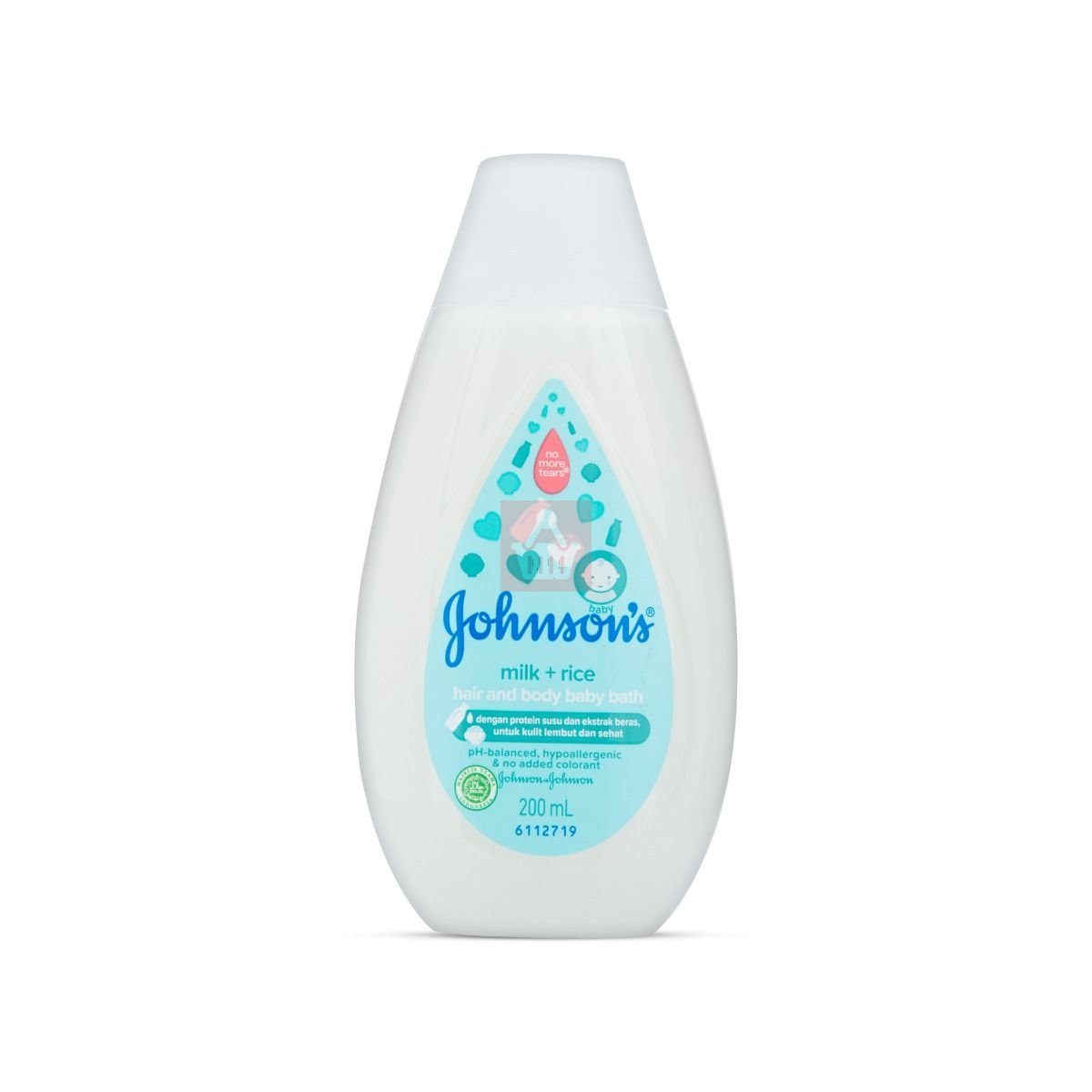 Johnson's Milk+Rice hair & Baby Bath - 200ml