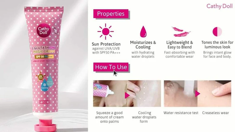 Cathy Doll L-Glutathione Magic Cream SPF 50+PA+++ - Image 2